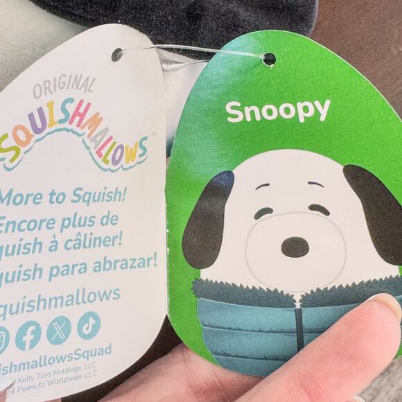 NWT-Holiday Peanuts Woodstock & Snoopy Plush Squishmallows Winter Puffer Jackets - Picture 7 of 16